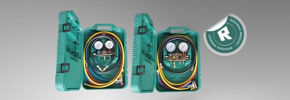 Kits spéciaux de by-pass REFCO R32 et R452A dans mallettes avec tuyaux premium et manomètres type Bourdon_fr