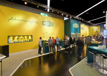 Chillventa 2022 - imposing Refco stand with almost 150 m2 shines in fresh yellow | © Chillventa 2022 - imposanter Refco Stand mit fast 150 m2 erstrahlt in  frischem gelb